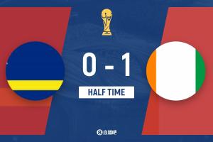 半场-库拉索0-1科特迪瓦 迪奥曼德助攻佩佩破门陈达毅远射造险-vd